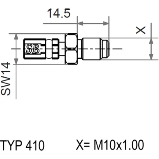 TYP410 M10X1.00 + X STAINLESS MALE THREAD BEWEG VARIO