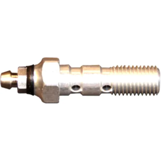 Hohlschraube doppelt M10 x 1.25 Aluminium silber mit Entlüfternippel