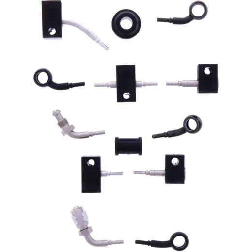 Bremsschlauch Stahlflex Kit Anschluss schwarz 6 - teilig passend für: Honda CB