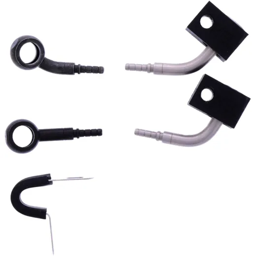 Braided steel brake hose kit fittings black 2 piece for: Honda CBF