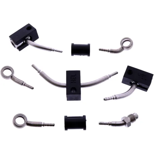 Braided steel brake hose kit fittings silver 4 piece for: Honda CBR