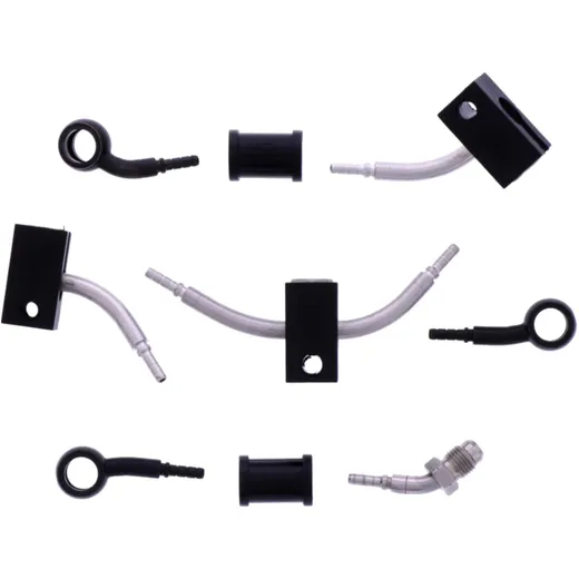 Braided steel brake hose kit fittings black 4 piece for: Honda CBR