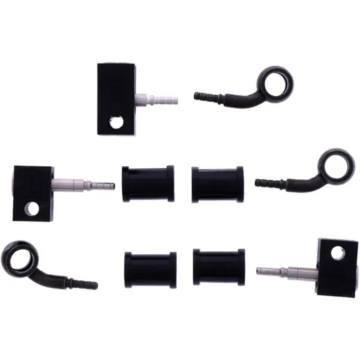Braided steel brake hose kit fittings black 3 piece for: Honda FJS