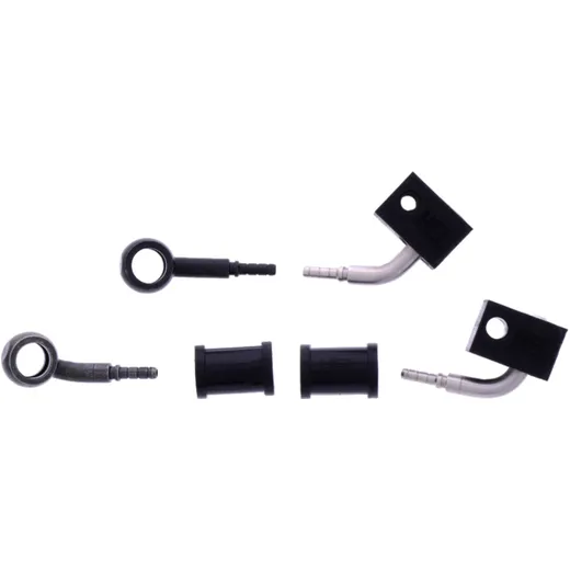 Braided steel brake hose kit fittings black 2 piece for: Honda CB 7576094
