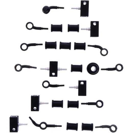 Braided steel brake hose kit fittings black 9 piece for: Honda VFR