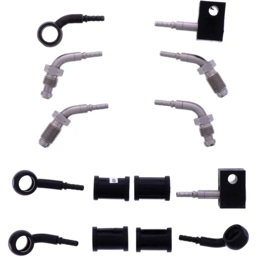 Bremsschlauch Stahlflex Kit Anschluss schwarz 5 - teilig passend für: Kawasaki ER - 6N