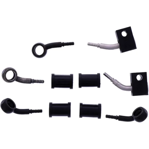 Bremsschlauch Stahlflex Kit Anschluss schwarz 3 - teilig passend für: Kawasaki Z