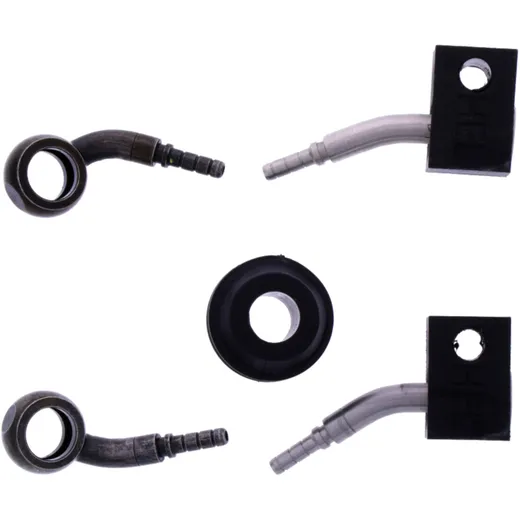Braided steel brake hose kit fittings black 2 piece for: Kawasaki Z