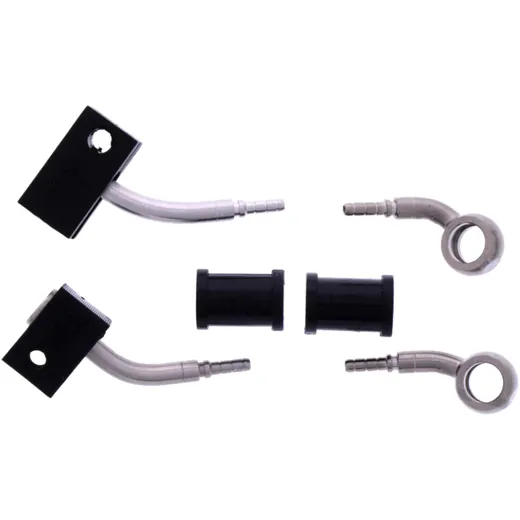 Braided steel brake hose kit fittings silver 2 piece for: Kawasaki ZX - 10R