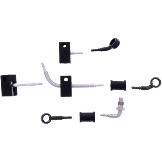 Braided steel brake hose kit fittings black 4 piece for: Kawasaki ZX - 10R