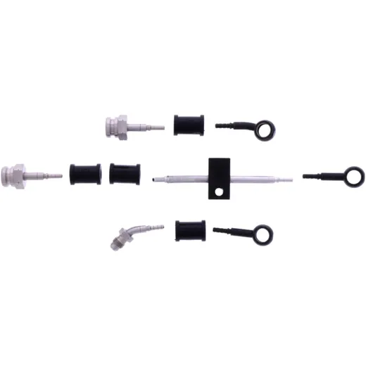 Braided steel brake hose kit fittings black 4 piece for: Suzuki AN