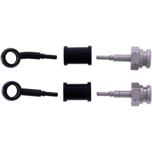 Braided steel brake hose kit fittings black 2 piece for: Suzuki AN