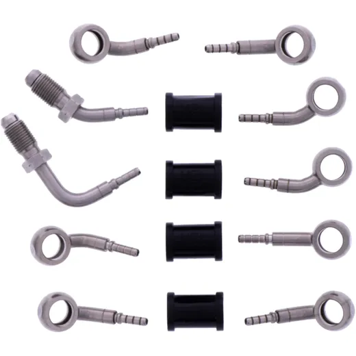 Bremsschlauch Stahlflex Kit Anschlüsse Silber 5-teilig