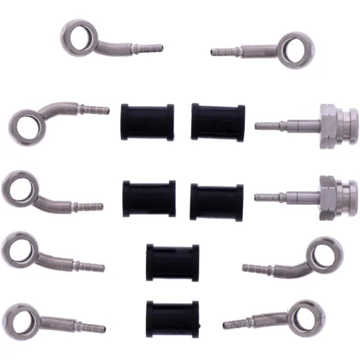 Stahlflex Bremsschlauch Kit mit silbernen Anschlüssen 5-teilig