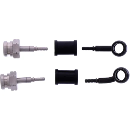 Braided Steel Brake Hose Kit Black Fittings 2-Piece