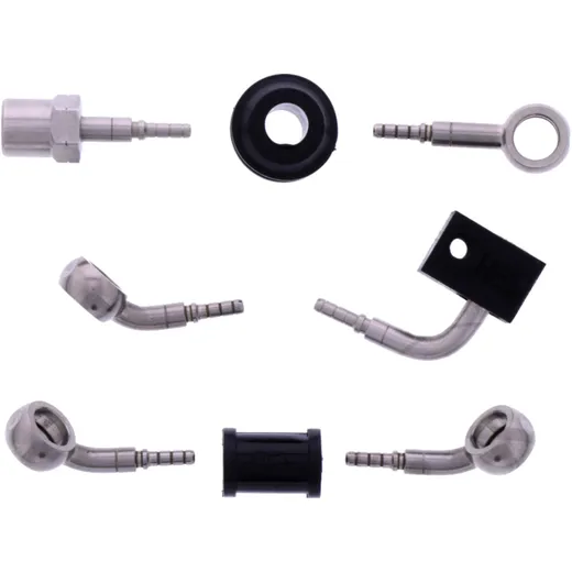 Bremsschlauch Stahlflex Kit Anschlüsse silber 3-teilig für Motorräder