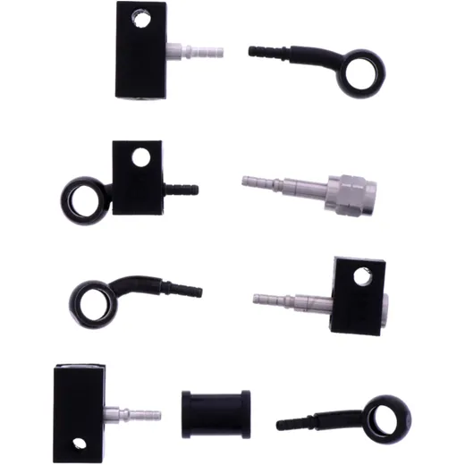 Bremsschlauch Stahlflex Kit mit schwarzen Anschlüssen, 4-teilig