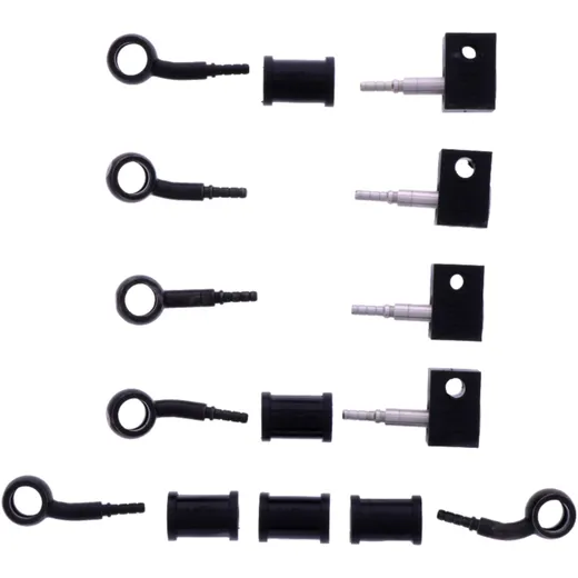 Stahlflex Bremsschlauch Kit mit schwarzen Anschlüssen 5-teilig