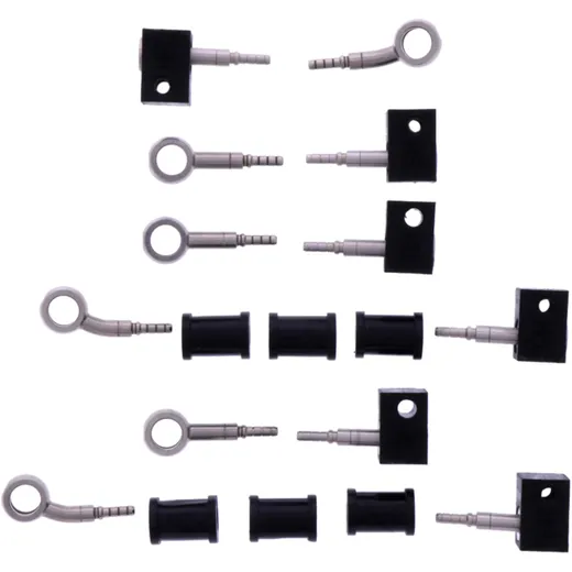 Bremsschlauch Stahlflex Kit mit silbernen Anschlüssen 6-teilig