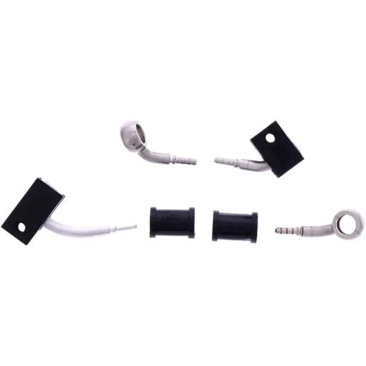 Bremsschlauch Stahlflex Kit mit silbernen Anschlussstücken 2-teilig