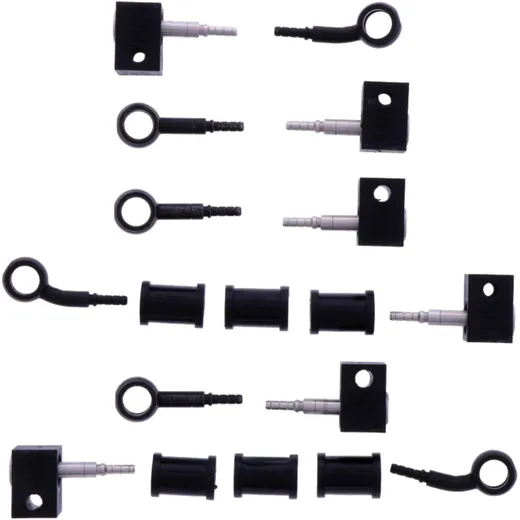 Bremsschlauch Stahlflex Kit mit schwarzen Anschlüssen 6-teilig
