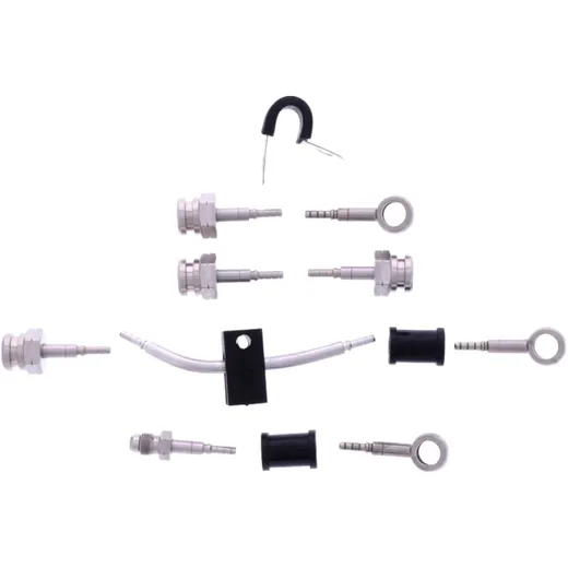 Bremsschlauch Stahlflex Set mit Silberne Anschlüssen 5-teilig