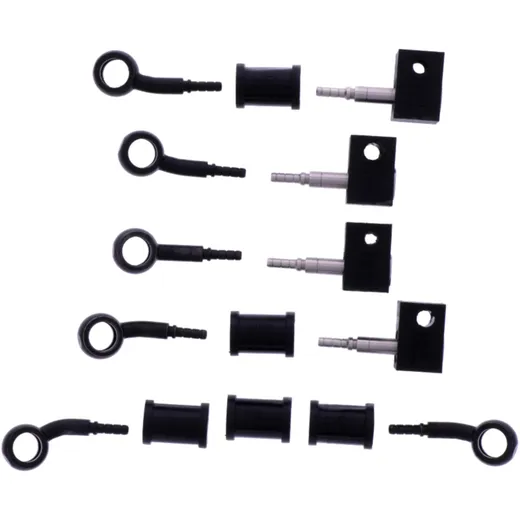 Bremsschlauch Stahlflex Kit Verbindungen schwarz 5-teilig