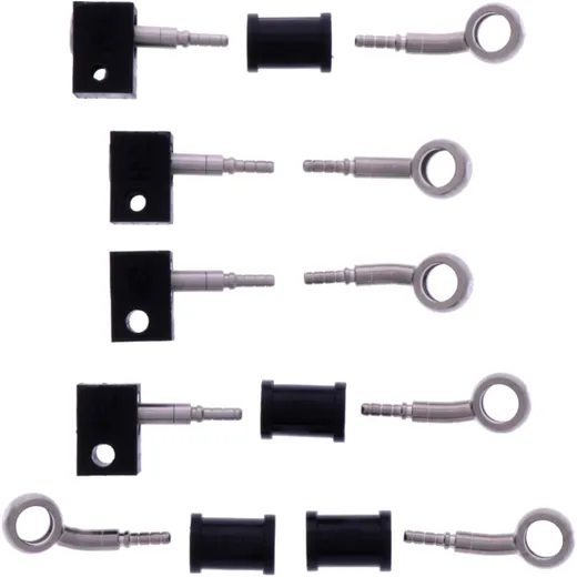 Bremsschlauch Stahlflex Set mit silbernen Anschlüssen 5-teilig