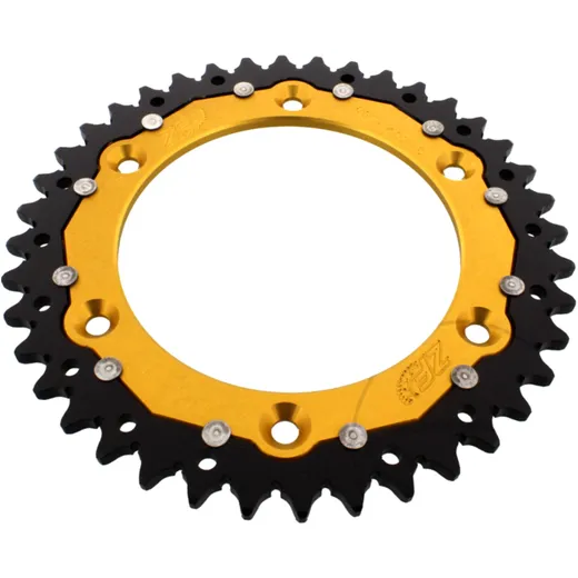 Rear sprocket dual 40 tooth pitch 520 gold ZF inner diameter 125 bolt spacing 150 for: Husqvarna FE, FC, TE