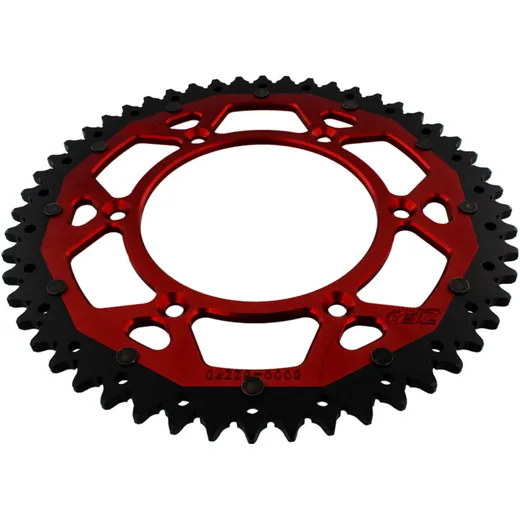 Rear sprocket dual 52 tooth pitch 520 red ZF inner diameter 125 bolt spacing 152 for: Beta RR, Xtrainer, RX