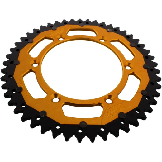 Rear sprocket dual 49 tooth pitch 520 gold ZF alternative: 7582498 for: Fantic XEF, XX, XXF