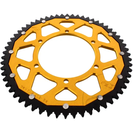 Kettenrad Dual 60Z Teilung 428 gold ZF Innendurchmesser 108 Lochkreis 123 passend für: Aprilia RS, RS4, Tuono