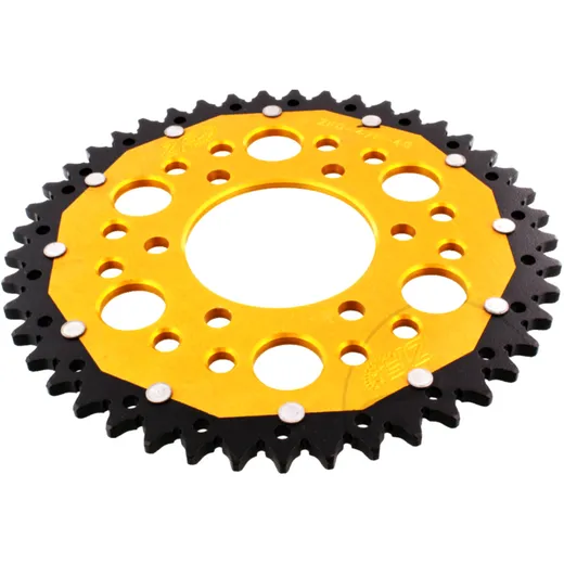Rear sprocket dual 45 tooth pitch 520 gold ZF alternative: 7582738 for: Kawasaki Z, ZX - 6R, KLE