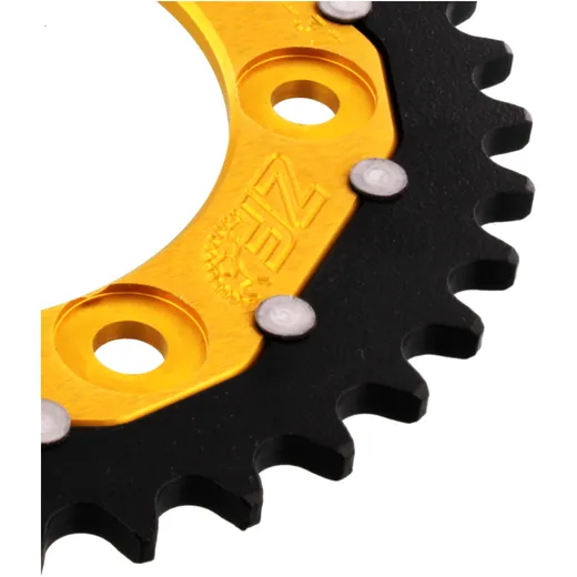 Rear sprocket dual 37 tooth pitch 520 gold ZF inner diameter 10