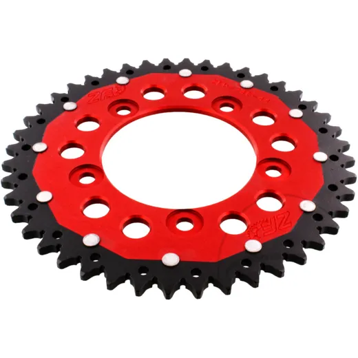 Rear sprocket dual 44 tooth pitch 520 red ZF inner diameter 100 bolt spacing 124 for: Ducati Scrambler, Monster, Panigale