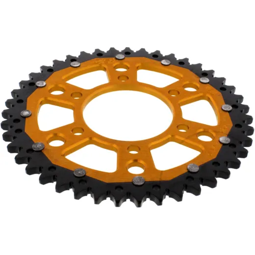 Rear sprocket dual 43 tooth pitch 525 gold ZF inner diameter 080 bolt spacing 104 for: Kawasaki Z, ZX - 10R, KLZ
