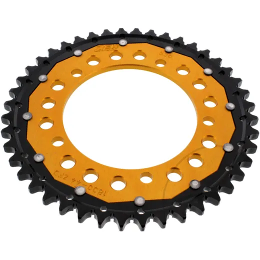 Kettenrad Dual 44Z Teilung 530 gold ZF Innendurchmesser 120 Lochkreis 140 passend für: Triumph Tiger, Sprint, Daytona