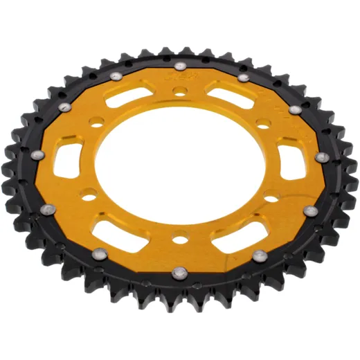 Rear sprocket dual 44 tooth pitch 530 gold ZF inner diameter 110 bolt spacing 130 for: MZ/MUZ 1000