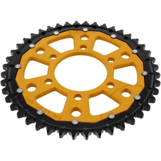 REAR DUAL SPROCKET 44 TOOTH PITCH 530 GOLD 76 mm INNER DIAMETER 100 mm BOLT SPACING