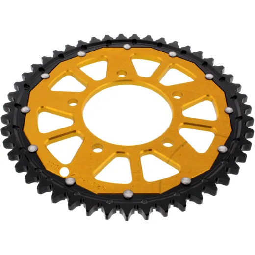 REAR SPROCKET DUAL 47 TOOTH PITCH 530 GOLD ZF INNER DIAMETER 087 BOLT SPACING 110
