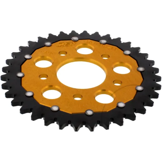 Rear sprocket dual 36 tooth pitch 520 gold ZF inner diameter 058 bolt spacing 090 for: Honda NSR