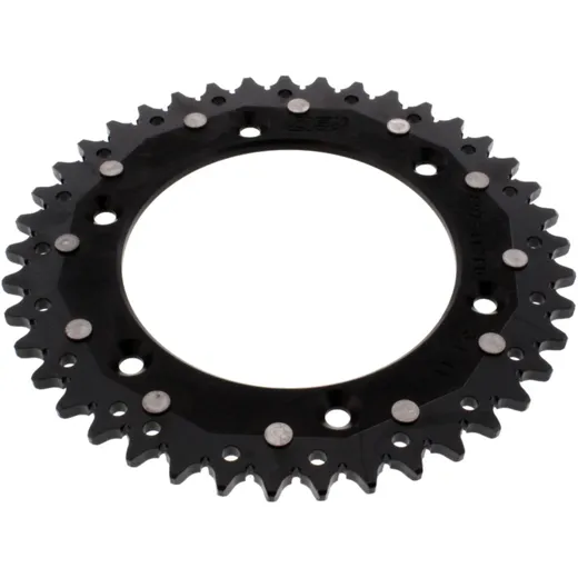 Rear sprocket dual 41 tooth pitch 520 black ZF inner diameter 125 bolt spacing 150 for: Husqvarna FE, FC, TE