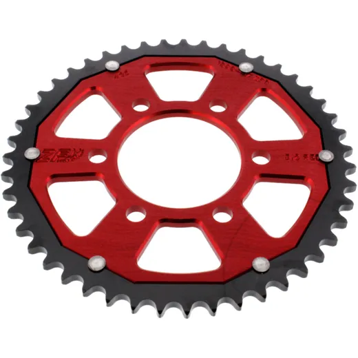 Rear sprocket dual 47 tooth pitch 428 red ZF inner diameter 068 bolt spacing 090 for: Honda CB