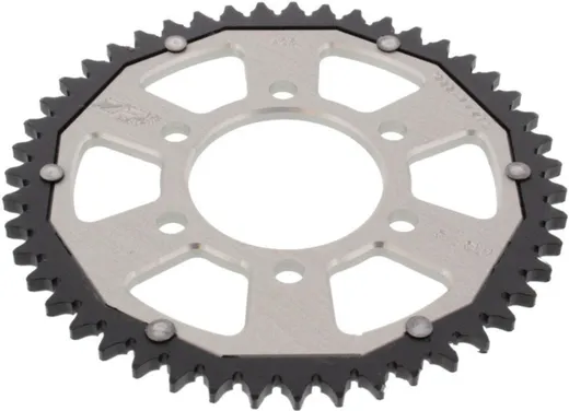 Rear sprocket dual 47 tooth pitch 428 silver ZF inner diameter 068 bolt spacing 090 for: Honda CB