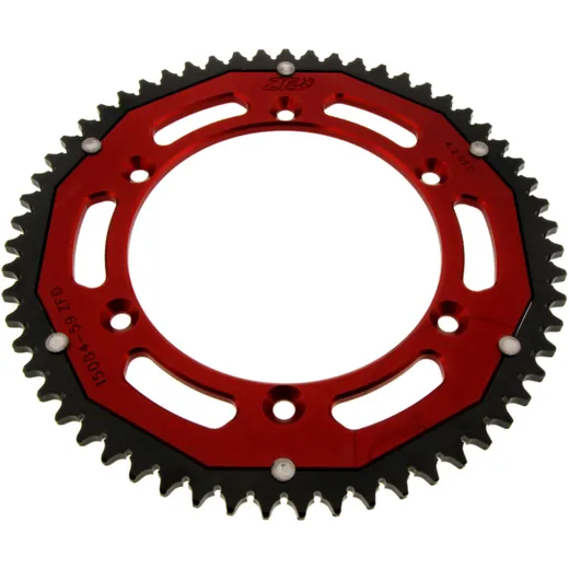 Kettenrad Dual 59Z Teilung 428 rot ZF Innendurchmesser 136 Lochkreis 156 passend für: Husqvarna TE, SMR, SMS4