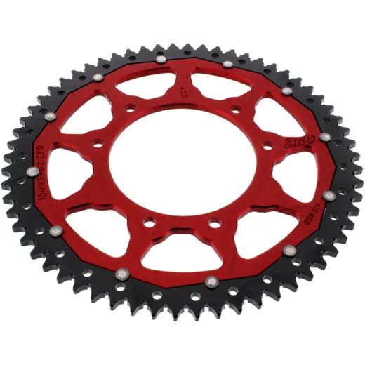 Kettenrad Dual 62Z Teilung 428 rot ZF Innendurchmesser 105 Lochkreis 125 passend für: F. B Mondial SMX, HPS, Flat Track