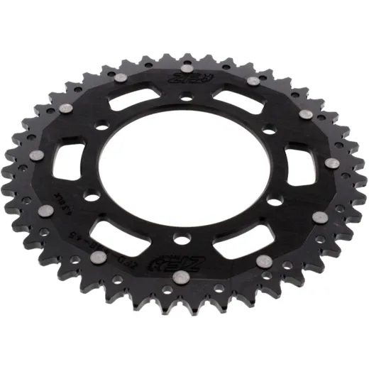 Rear sprocket dual 45 tooth pitch 520 black ZF inner diameter 110 bolt spacing 130 for: Kawasaki Ninja, GPZ, Z