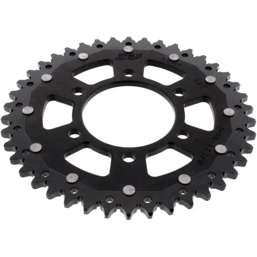 Rear sprocket dual 42 tooth pitch 525 black ZF inner diameter 080 bolt spacing 104 for: Kawasaki Z, ZX - 10R, KLZ