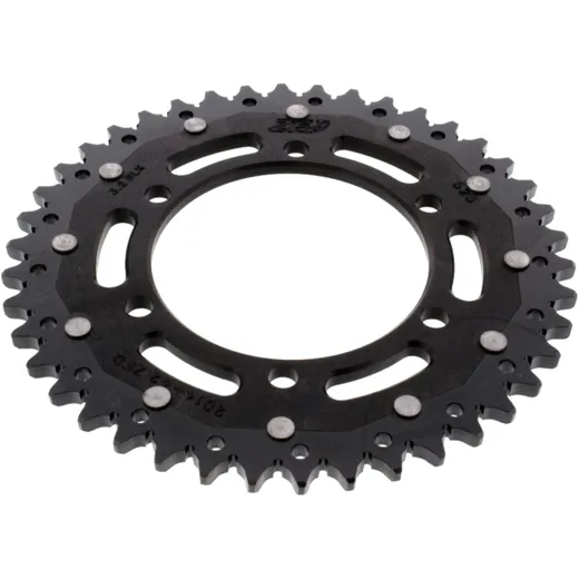Rear sprocket dual 42 tooth pitch 525 black ZF inner diameter 106 bolt spacing 125 for: Triumph Tiger, Street Triple, Bonneville