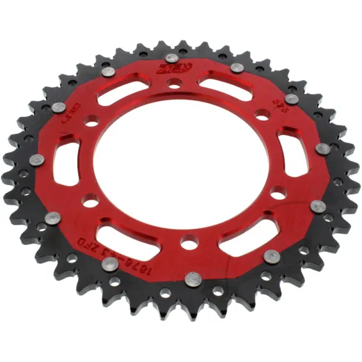ZF Dual Kettenrad 43Z 525 rot - Innendurchmesser 110mm, Lochkreis 130